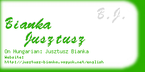 bianka jusztusz business card